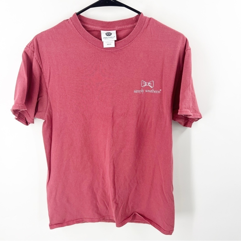✅ SIMPLY SOUTHERN PINK SHORT SLEEVE BEAR‎ T-SHIRT SIZE MEDIUM